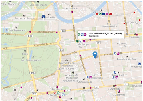 Map with location of the conference centre and surrounding in Berlin